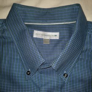 Cutter & Buck Blue and Green Pattern Shirt